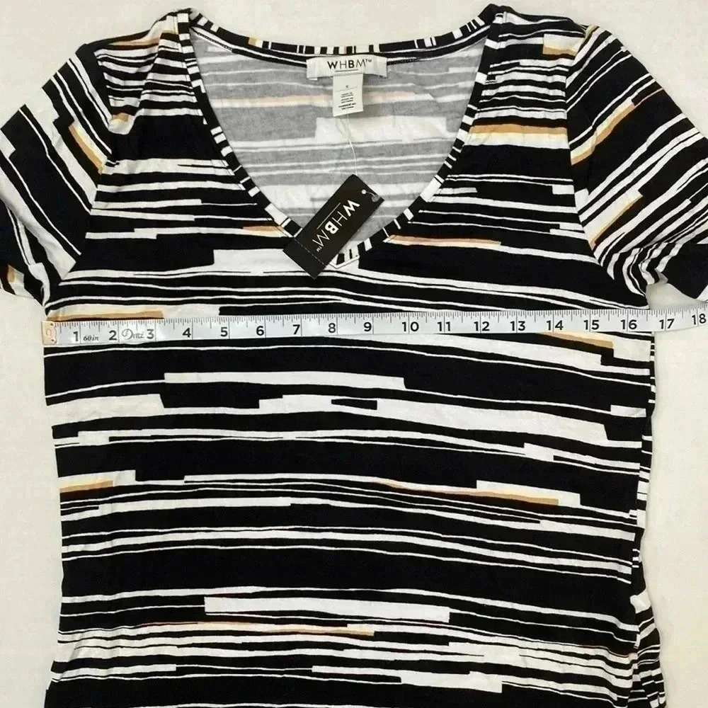 White House black market NWT striped v-neck foundation tee - Picture 3 of 9